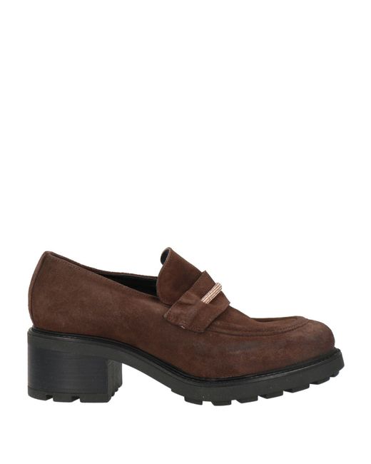 Divine Follie Brown Loafers Leather