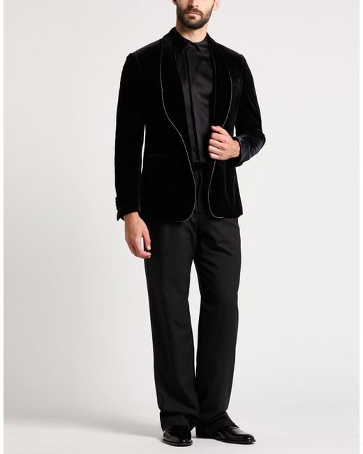 Lardini Black Blazer Polyester, Elastane for men
