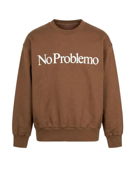 No Problemo Brown Sweatshirt Cotton for men