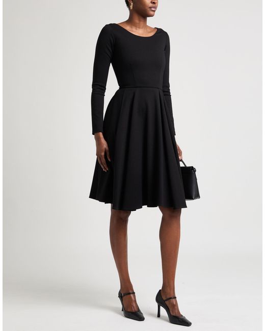 TROIS FLEURS Black Midi Dress Viscose, Polyamide, Elastane