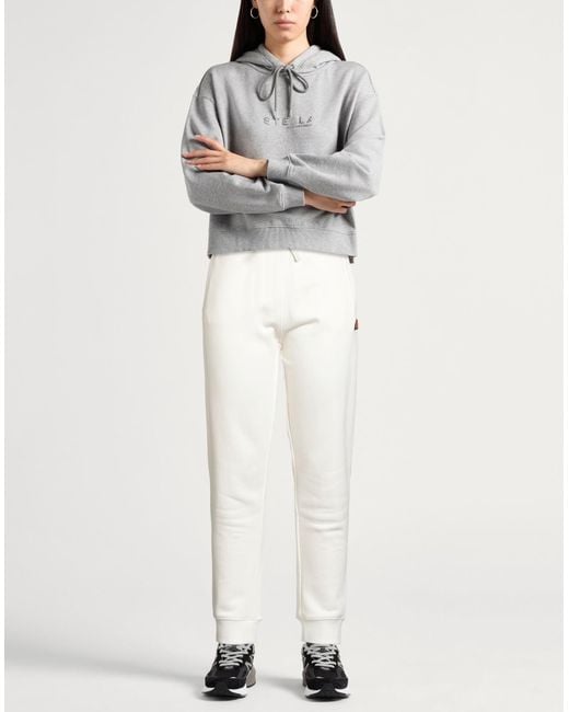 Ellesse White Ivory Pants Cotton, Polyester