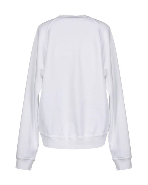 DSquared² Fleece Sweatshirt in White - Lyst
