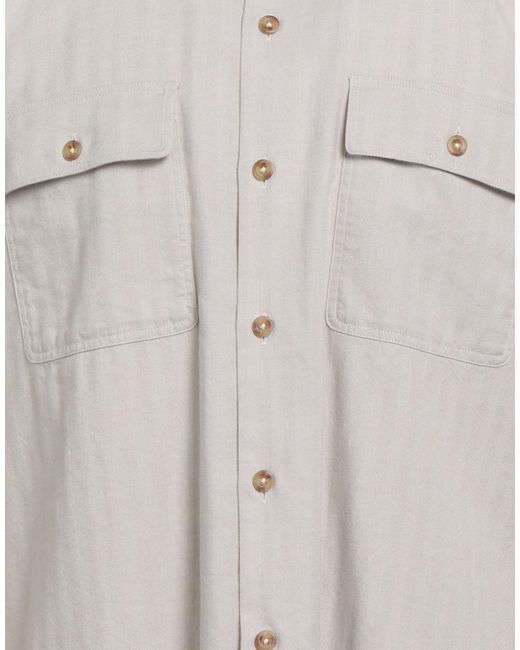 Brooksfield Gray Light Shirt Cotton, Elastane for men