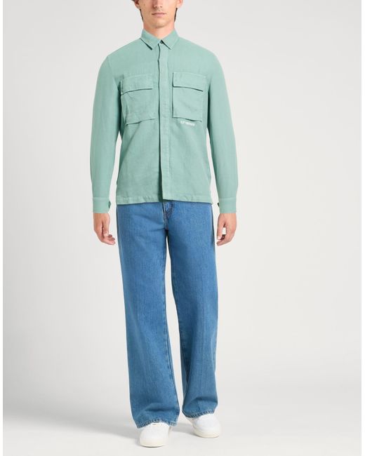 C P Company Green Light Shirt Cotton, Linen for men