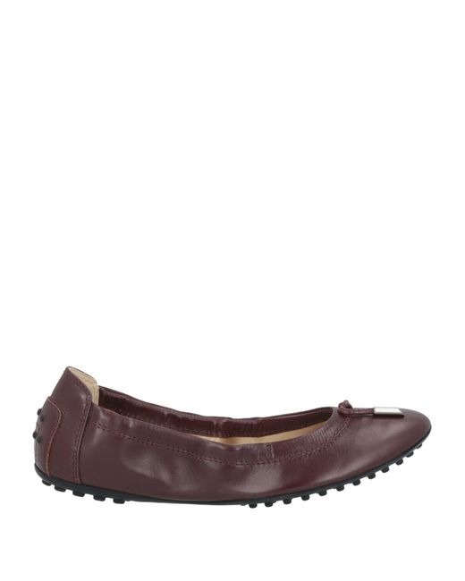 Tod's Brown Ballet Flats Leather