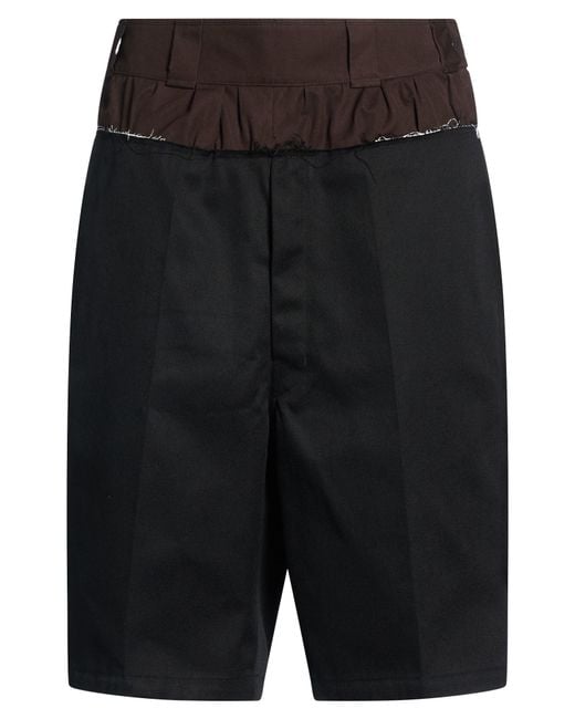 Maison Margiela Black Shorts & Bermuda Shorts Polyester, Cotton