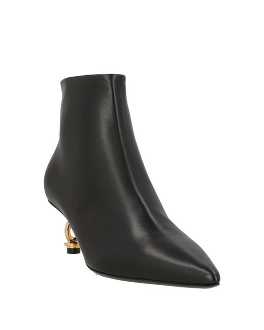 Tom Ford Black Ankle Boots Calfskin, Brass