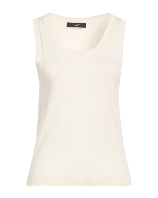 Weekend by Maxmara Natural Cream Tank Top Viscose, Polyester