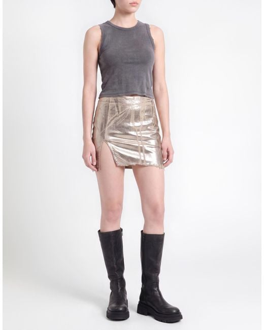 Rick Owens Natural Denim Skirt Cotton, Polyester, Rubber
