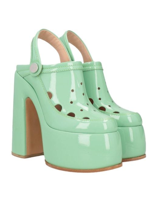Casadei Green Mules & Clogs