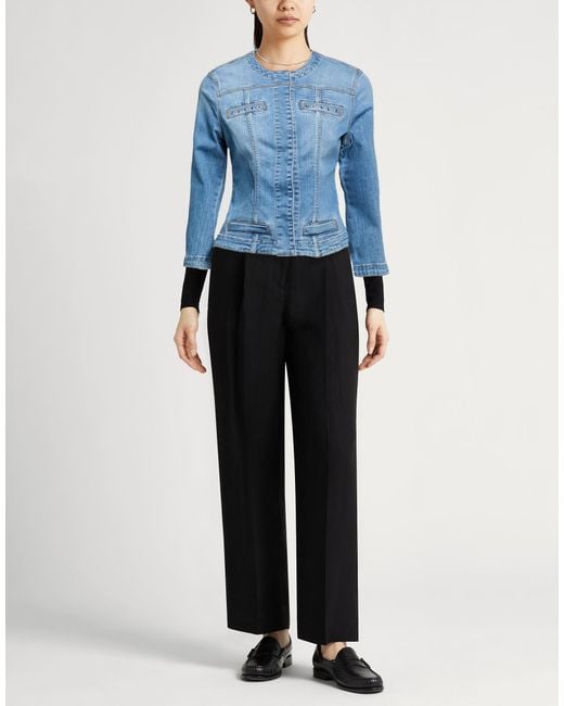 Liu Jo Blue Denim Outerwear Cotton, Elastane