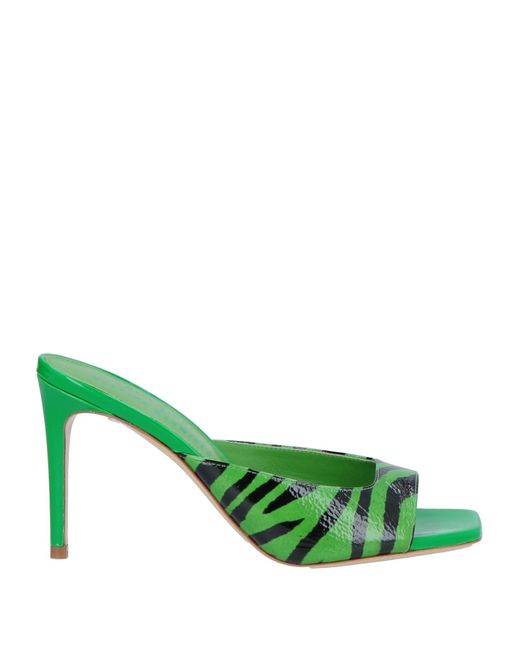 Bettina Vermillon Green Sandals