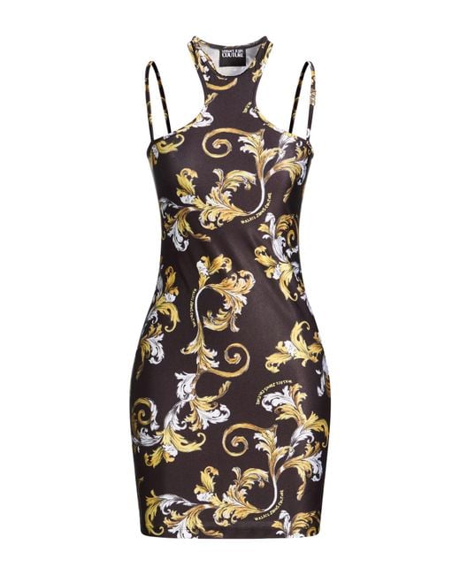 Versace Jeans Couture Black Mini Dress Polyamide, Elastane
