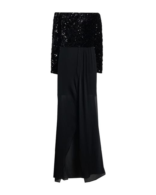 Gaelle Paris Black Maxi Dress Polyester, Elastane