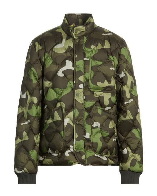 Woolrich Green Military Puffer Polyester for men