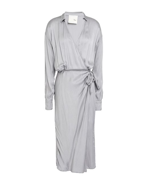 8pm Gray Midi Dress Ecovero Viscose, Viscose