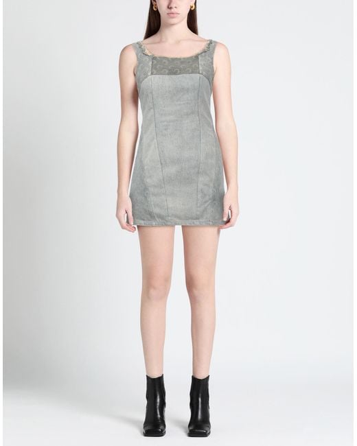 MARINE SERRE Gray Mini Dress Cotton, Elastane