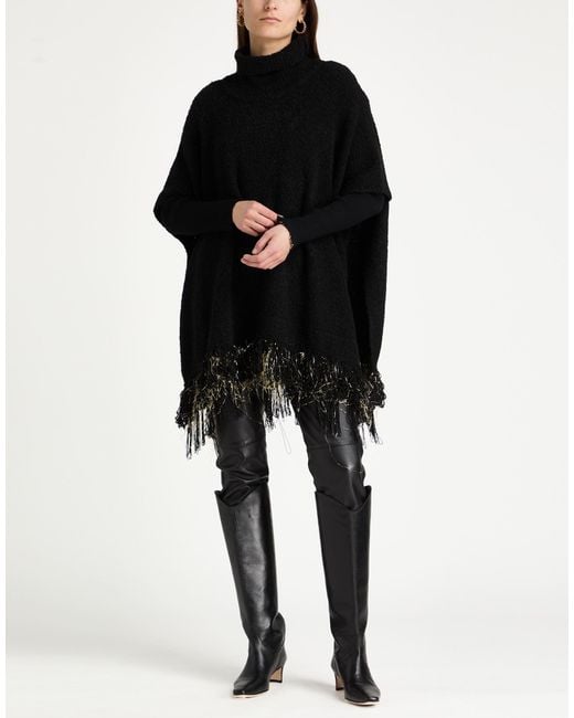 SIMONA CORSELLINI Black Cape Acrylic, Polyamide, Wool, Viscose