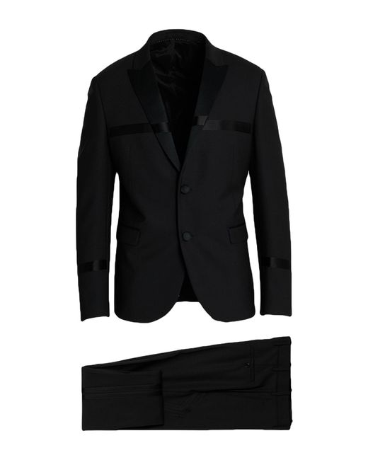 Neil Barrett Black Suit Polyester, Virgin Wool, Elastane for men