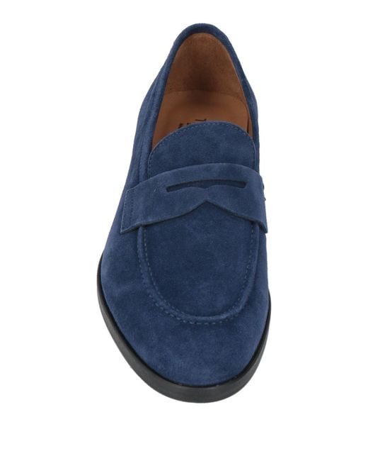 Testoni Blue Loafers Leather for men