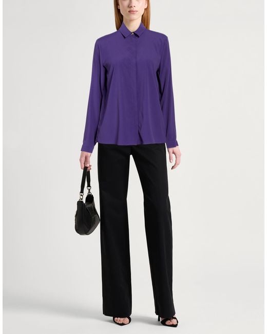 Versace Jeans Couture Purple Shirt Acetate, Silk, Elastane