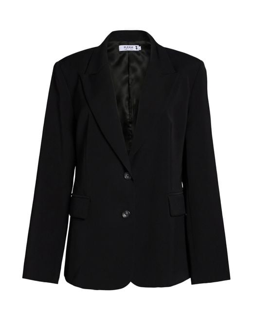Please Black Blazer Polyester