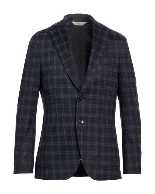 Paoloni Blue Midnight Blazer Cotton, Wool, Acrylic for men