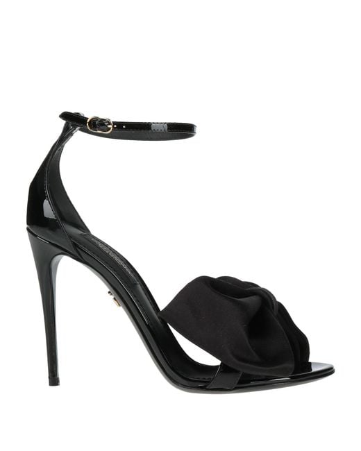Dolce & Gabbana Black Sandals Calfskin, Silk