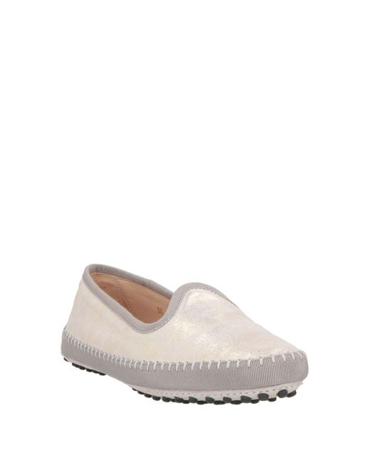 Tod's Gray Light Loafers Leather, Textile Fibers