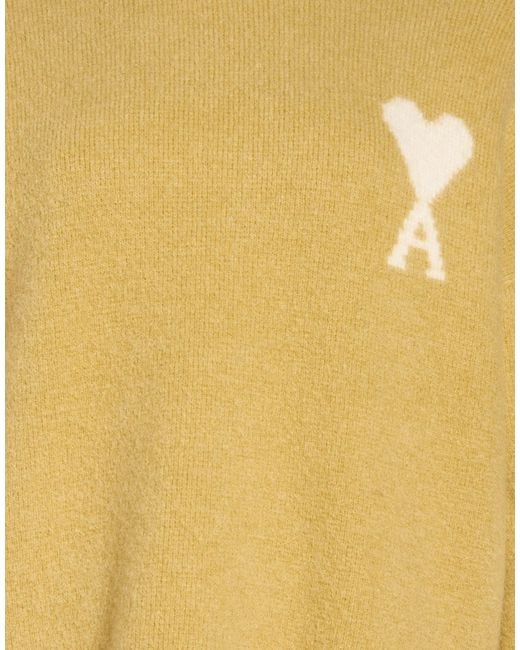 AMI Yellow Sweater Alpaca Wool, Wool, Polyamide, Elastane