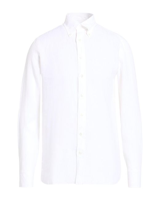 Lardini White Shirt Linen for men
