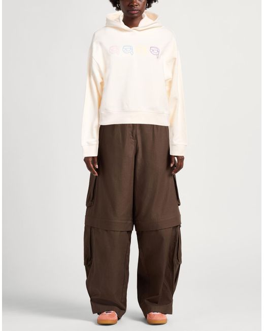 Karl Lagerfeld White Ivory Sweatshirt Cotton