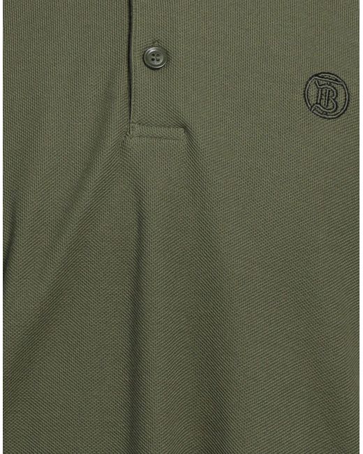 Burberry Green Branded Circle Logo Olive Polo Shirt for men
