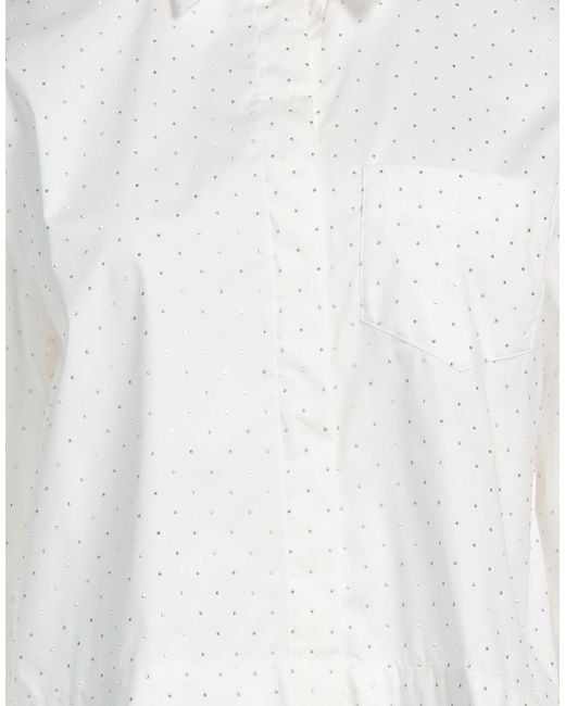 Maje White Shirt Cotton, Polyamide, Elastane