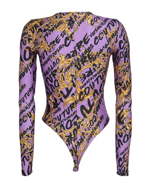 Versace Jeans Couture Blue Bodysuit Polyamide, Elastane