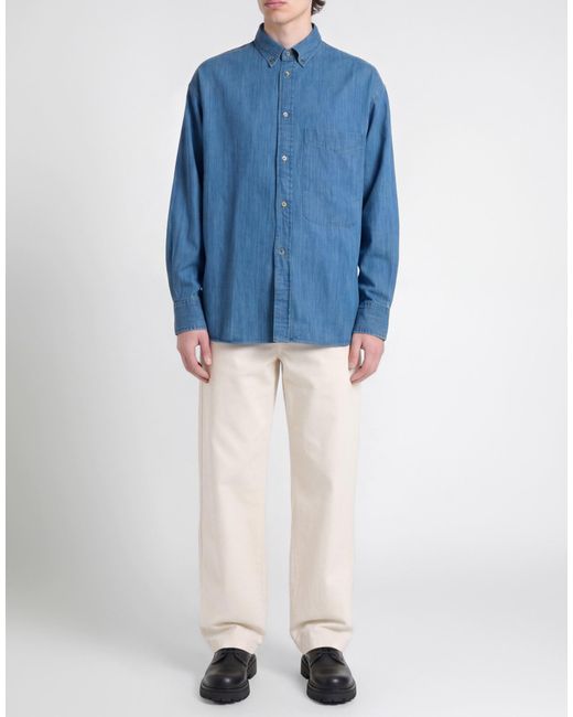 Studio Nicholson Blue Denim Shirt Cotton for men