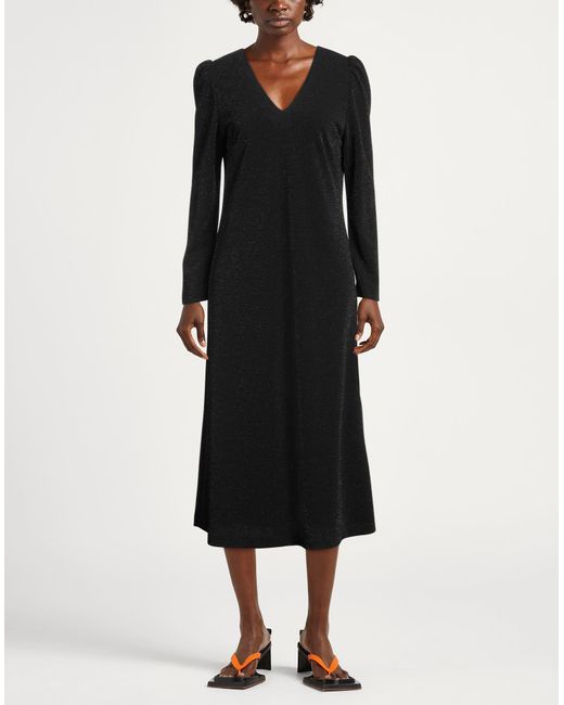 Hanita Black Midi Dress Polyester