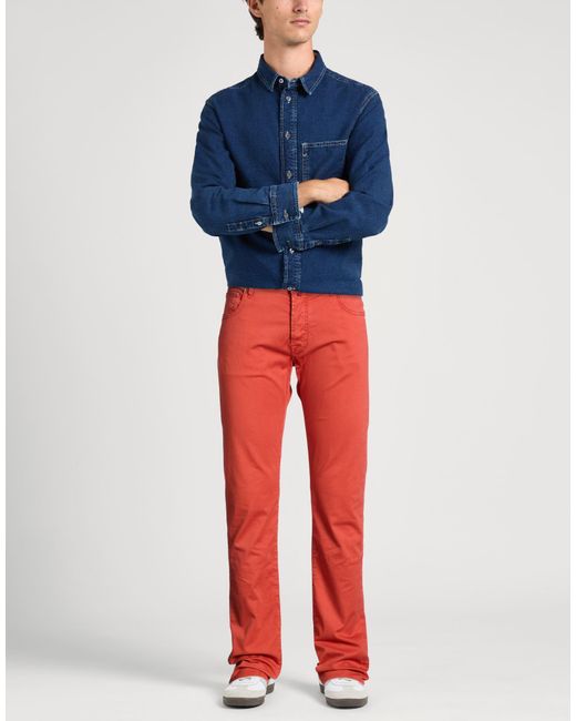 Jacob Cohen Red Pants Cotton, Lyocell, Elastane for men