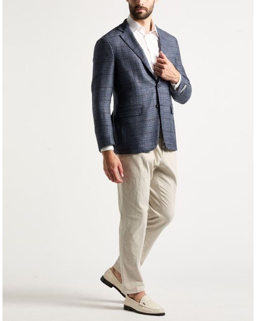 Canali Blue Blazer Wool for men