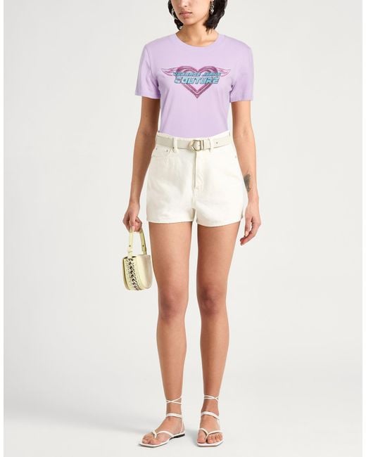 Versace Jeans Couture Pink Lilac T-Shirt Cotton, Elastane