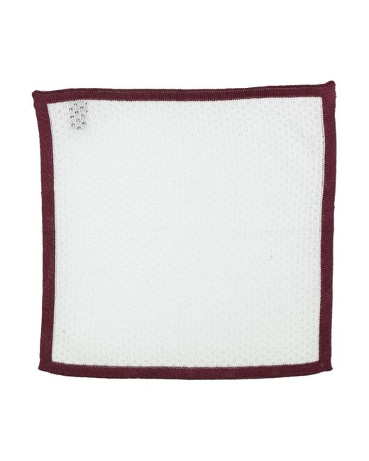 Canali White Burgundy Scarf Cotton for men