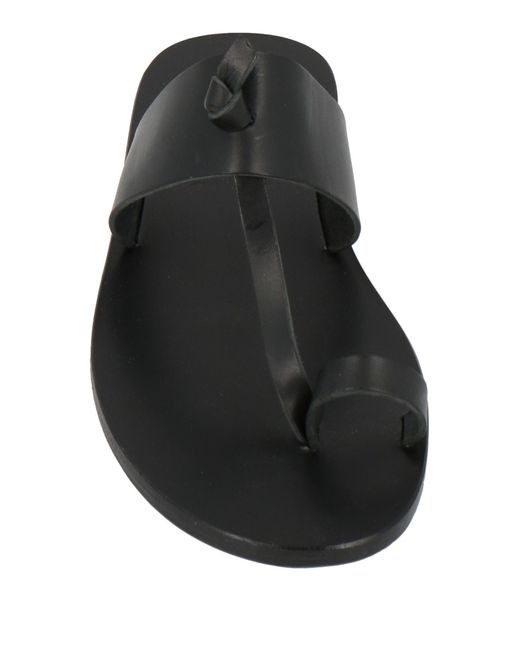 Ancient Greek Sandals Black Thong Sandal for men