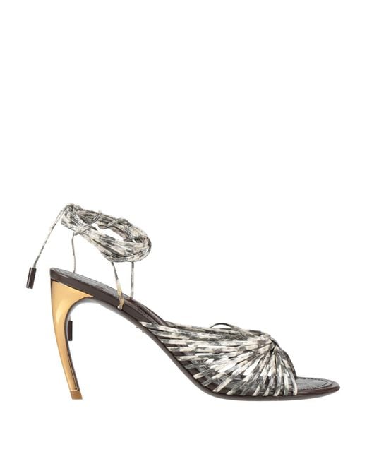 Ferragamo Metallic Sandals Leather
