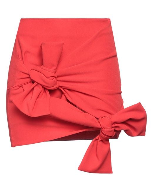 MSGM Red Mini Skirt Polyester, Elastane