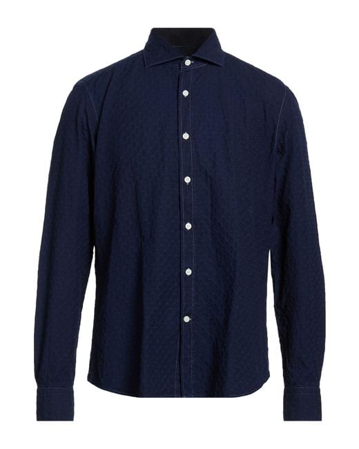 Ghirardelli Blue Washed Shirt Cotton for men