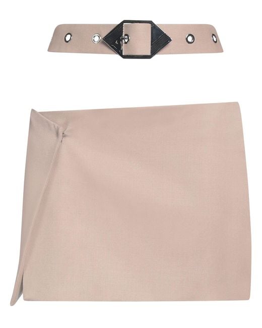 The Attico Natural Belt Mini Skirt