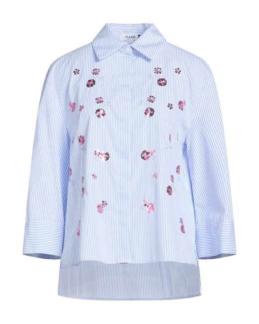 Please Blue Shirt Cotton