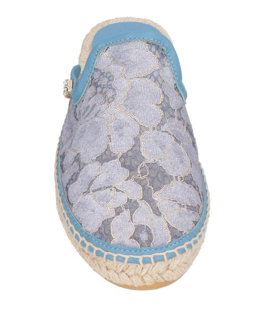 Baldinini Blue Espadrilles Textile Fibers, Leather
