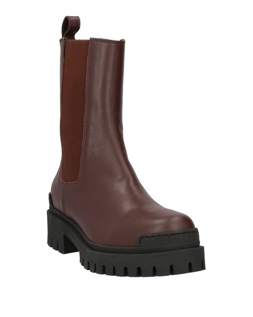 Ennequadro Brown Ankle Boots Calfskin