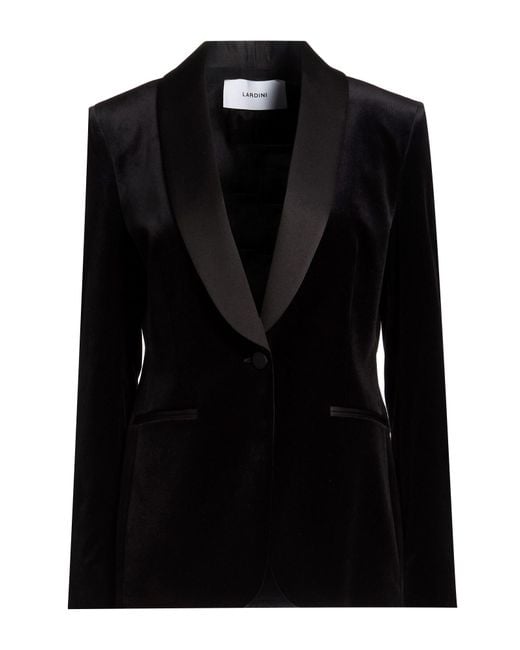 Lardini Black Blazer Cotton, Modal, Elastane